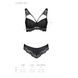 Комплект из эко-кожи с кружевом Loona Set black L/XL - Passion, бра и трусикиSO5361,7 - интернет-магазин интимных товаров Squitter