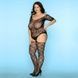 Бодістокінг з декольте і панчохами Size Plus Black SO4994,2 - інтернет-магазин інтимних товарів Squitter