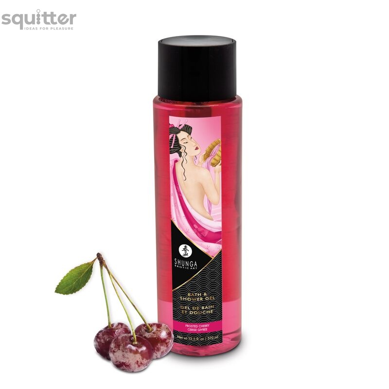 Гель для душу Shunga Shower Gel – Frosted Cherry (370 мл) з рослинними оліями та вітаміном Е SX1028 фото