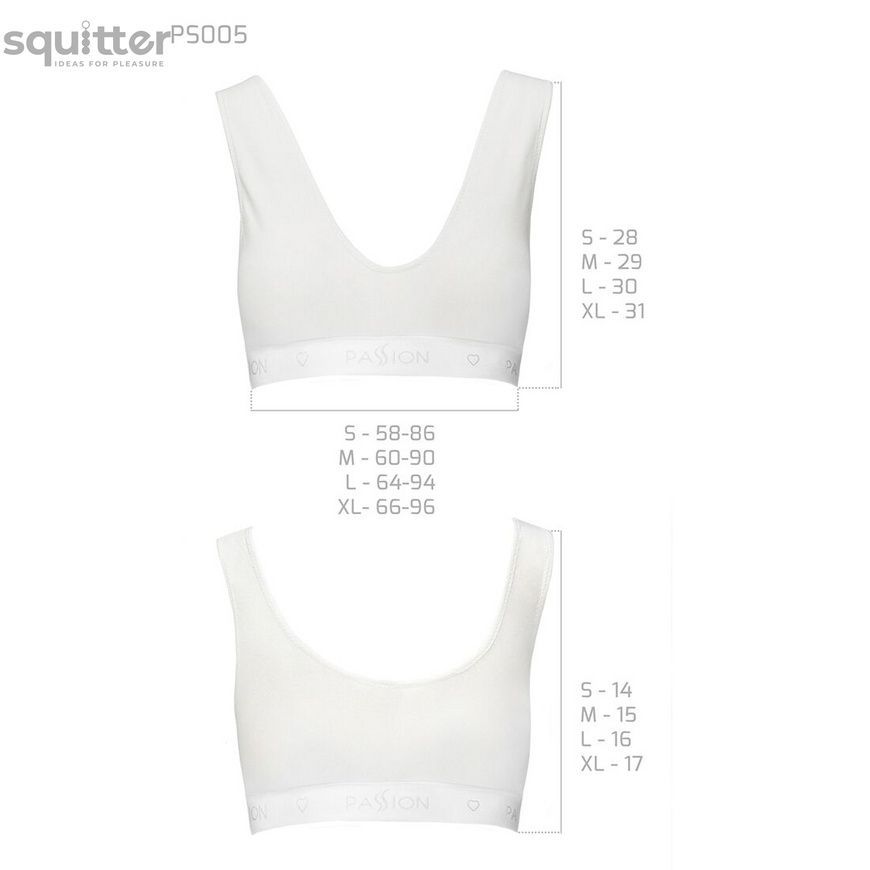 Спортивный топ из эластичного хлопка Passion PS005 TOP white, size XL SO4230 - онлайн-сексшоп Сквитер