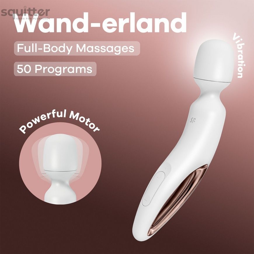 Вібромасажер Satisfyer Wand-erland (White/Rosegold) SX2697 - онлайн-сексшоп Сквітер