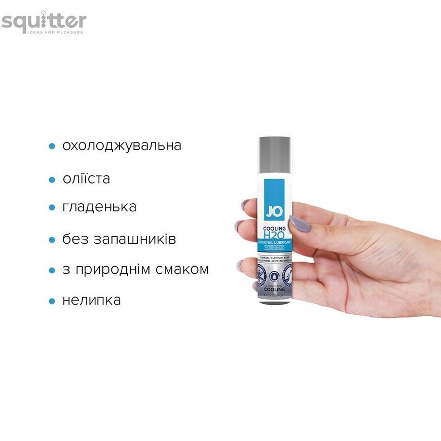 Охолоджувальна змазка на водній основі JO H2O COOLING (30 мл) з ментолом, рослинний гліцерин SO1450 - онлайн-сексшоп Сквітер