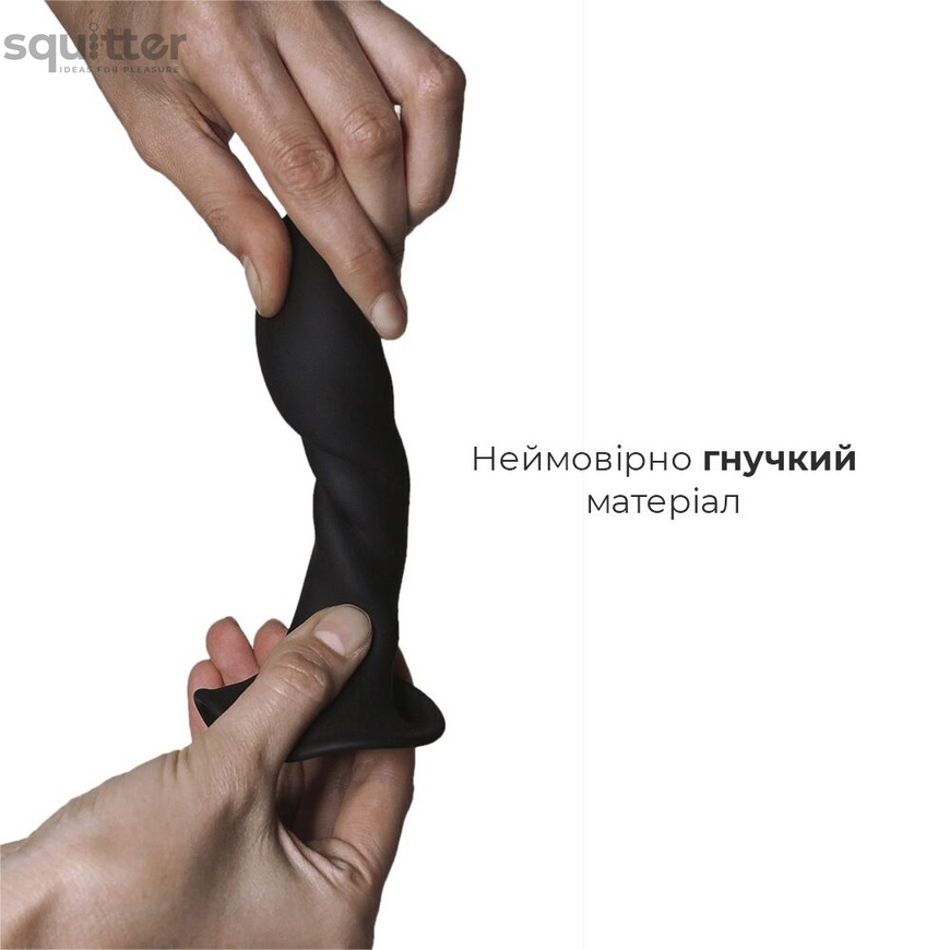 Ділдо з присоскою Adrien Lastic Hitsens 5 Black, відмінно для страпона, діаметр 2,4 см, довжина 13 с AD24059 фото