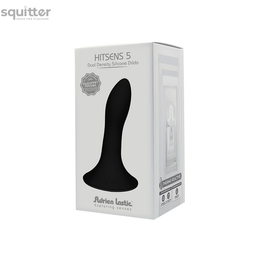 Дилдо с присоской Adrien Lastic Hitsens 5 Black, отлично для страпона, диаметр 2,4см, длина 13см AD24059 фото