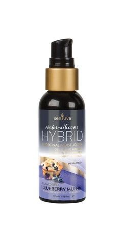 Смазка водно-силиконовая Sensuva Hybrid Blueberry Muffin (57 мл) без сахара, можно для оральных ласк SO3242 - онлайн-сексшоп Сквитер