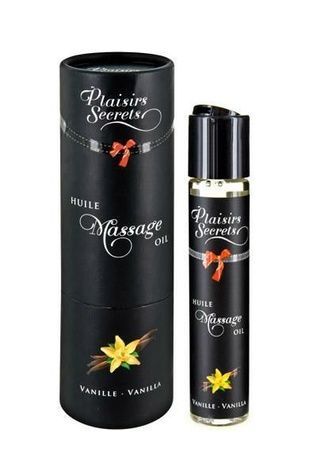 Массажное масло Plaisirs Secrets Vanilla (59 мл) с афродизиаками, съедобное, подарочная упаковка SO1843 - онлайн-сексшоп Сквитер