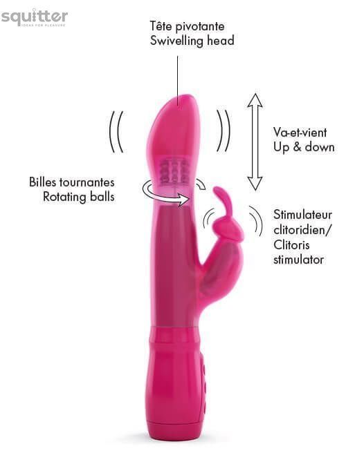 Вибратор Dorcel Furious Rabbit с вращением и возвратно-поступательными движениями головки, вибрация MD1571 - онлайн-сексшоп Сквитер