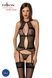 Корсет с пажами Passion SATARA CORSET XXL/XXXL black, стринги, кружево, застежки спереди и сзадиSO8477,1 - интернет-магазин интимных товаров Squitter