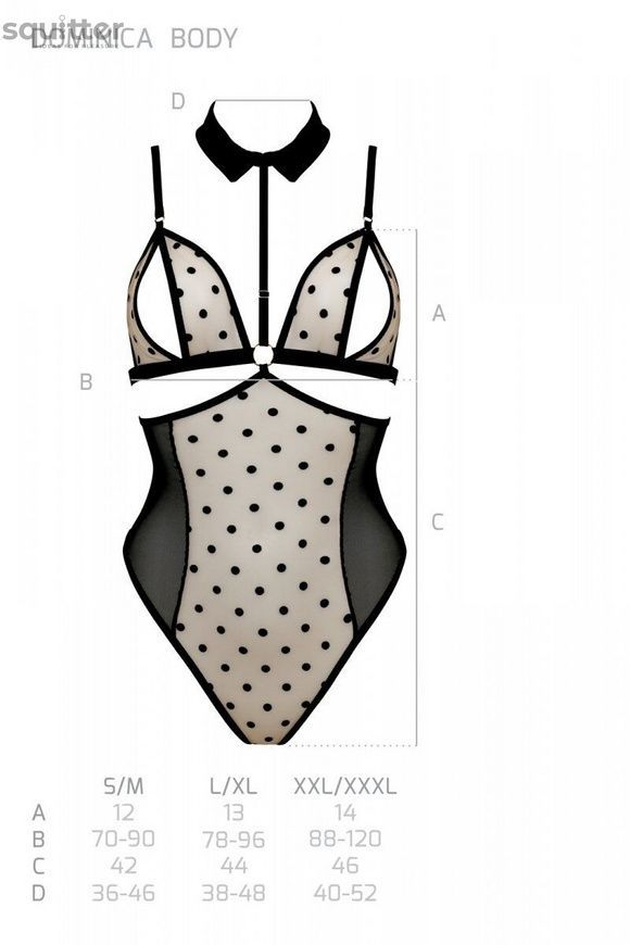 Боди с открытой грудью Passion DOMINICA BODY L/XL black, воротник-чокер, корсет SO8427 - онлайн-сексшоп Сквитер