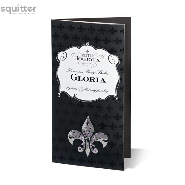 Пэстис из кристаллов Petits Joujoux Gloria set of 2 - Black/Purple, украшение на грудь SO3136 фото