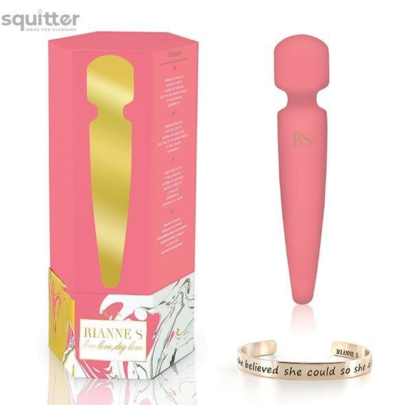 Вібромасажер Rianne S: Bella Mini Wand Coral, 10 режимів роботи, медичний силікон, подарункове паков SO3870 - онлайн-сексшоп Сквітер