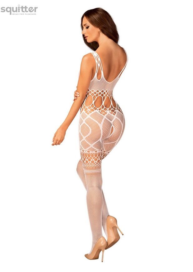 Сітчастий бодістокінг з імітацією топа та шортів Obsessive Bodystocking G330 S/M/L, white, з доступо SO7695 - онлайн-сексшоп Сквітер