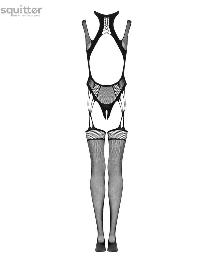Ажурный бодистокинг с отверстиями Obsessive Bodystocking G327 black S/M/L, черный, комбинезон, с дос SO7248 - онлайн-сексшоп Сквитер