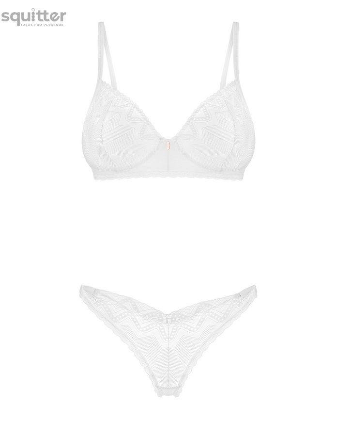 Комплект Obsessive Alissium 2-pcs set, M/L, мереживо, ліф з м&rsquo;якою чашкою, трусики танга SX0604 - онлайн-сексшоп Сквітер