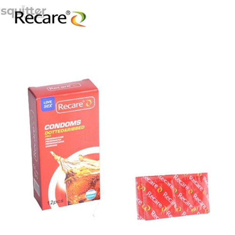 Презервативи Recare Cola Dotted&Ribbed Condoms 12 шт, з пухирцями та ребрами, аромат: Кола SX3324 - онлайн-сексшоп Сквітер