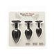 Набір силіконових анальних пробок BMS Roses Til&rsquo; Dawn Silicone Anal Plug Kit Starter Kit Black SX3150,6 - інтернет-магазин інтимних товарів Squitter