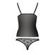 Комплект белья MELISSA SET black S/M - Passion: лиф-сорочка со шнуровкой и трусикиEL15905,6 - интернет-магазин интимных товаров Squitter