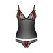 Комплект белья MELISSA SET black S/M - Passion: лиф-сорочка со шнуровкой и трусикиEL15905,5 - интернет-магазин интимных товаров Squitter