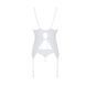Корсет с пажами, трусики с ажурным декором и открытым шагом Ursula Corset white L/XL &mdash; PassionSO5838,4 - интернет-магазин интимных товаров Squitter