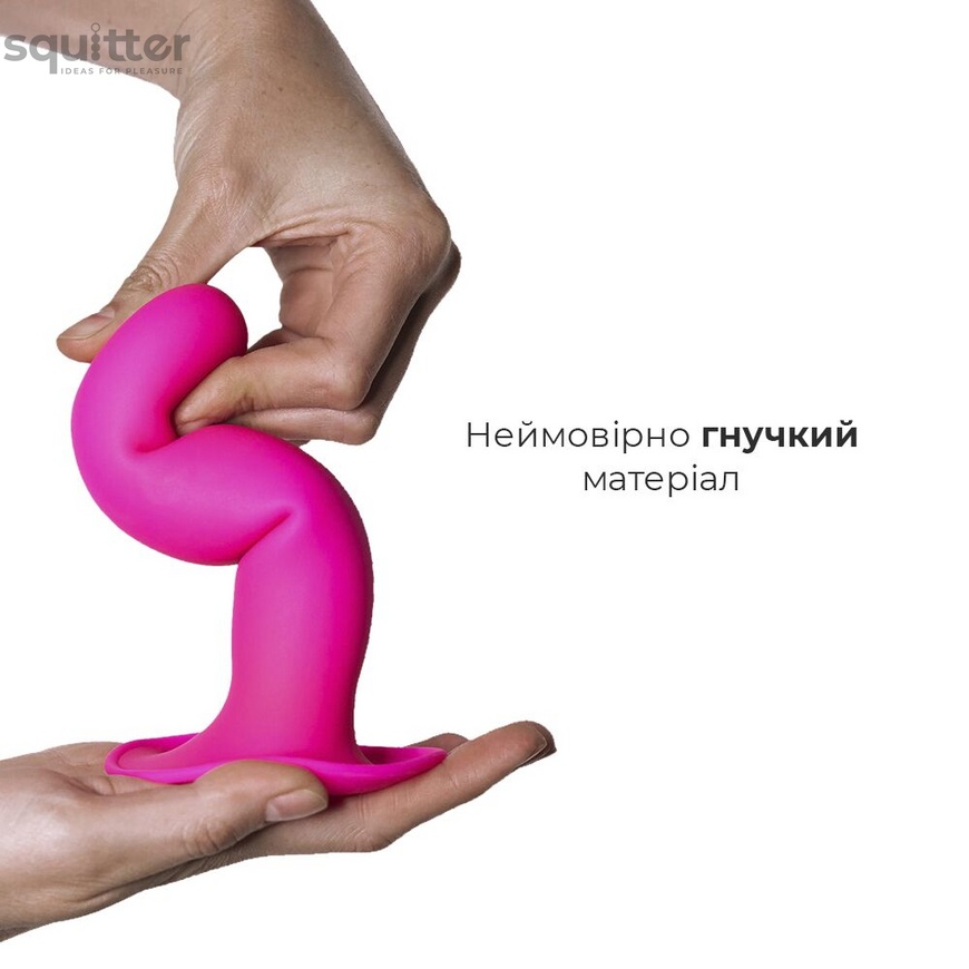 Ділдо з присоскою Adrien Lastic Hitsens 4 Pink, відмінно для страпона, діаметр 3,7 см, довжина 17,8 AD24041 фото