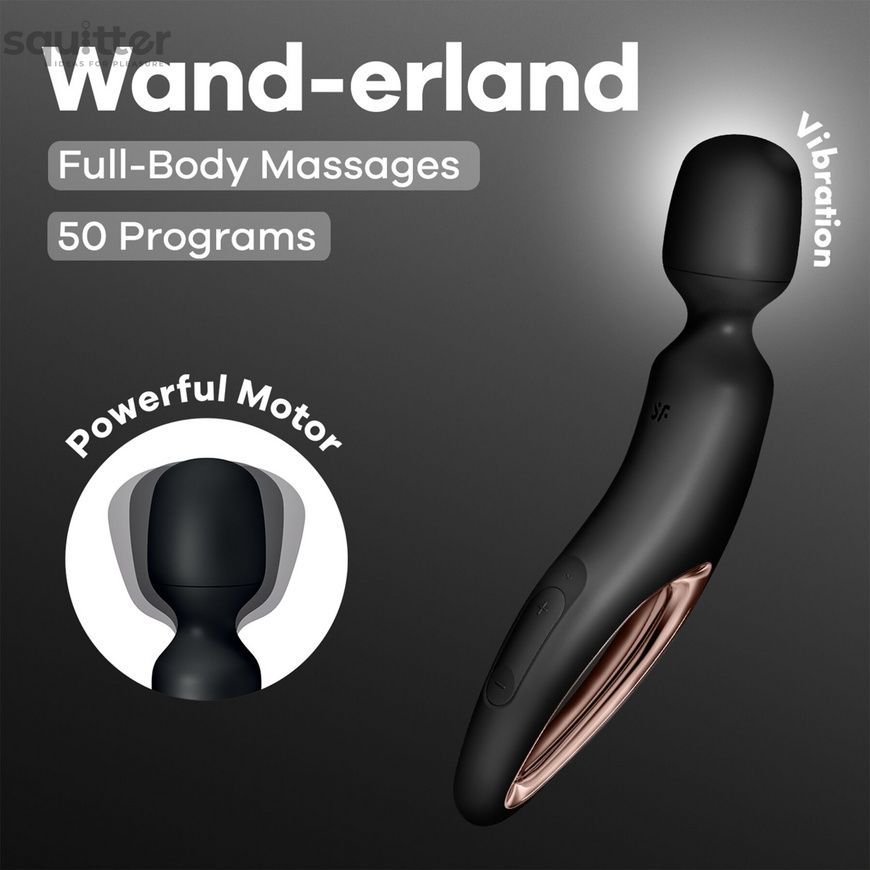 Вібромасажер Satisfyer Wand-erland (Black/Rosegold) SX2698 - онлайн-сексшоп Сквітер