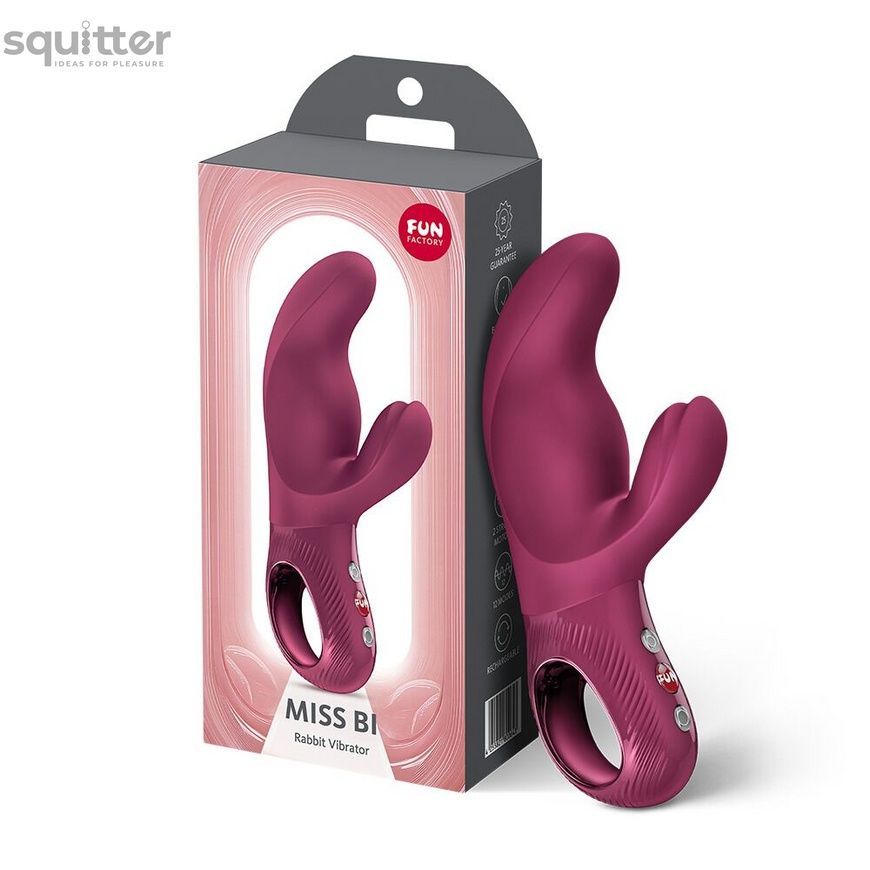 Вібратор-кролик Fun Factory MISS BI Wine Red, 2 незалежні мотори, діаметр 4,2 см SX4244 - онлайн-сексшоп Сквітер