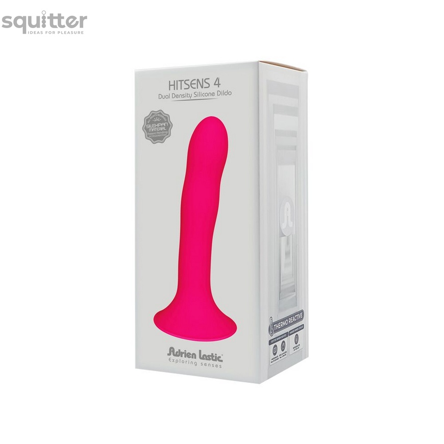 Ділдо з присоскою Adrien Lastic Hitsens 4 Pink, відмінно для страпона, діаметр 3,7 см, довжина 17,8 AD24041 фото