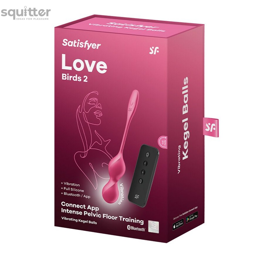 Вагінальні кульки з вібрацією Satisfyer Love Birds 2 Connect App Red SX0571 фото