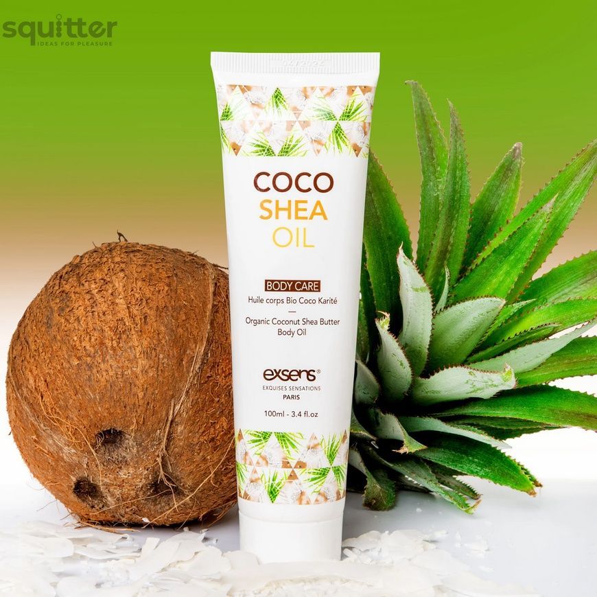 Органічна кокосова олія каріте (ши) для тіла EXSENS Coco Shea Oil 100 мл, сертифікат ECOCERT SO3332 - онлайн-сексшоп Сквітер