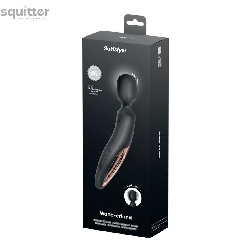 Вібромасажер Satisfyer Wand-erland (Black/Rosegold) SX2698 - онлайн-сексшоп Сквітер