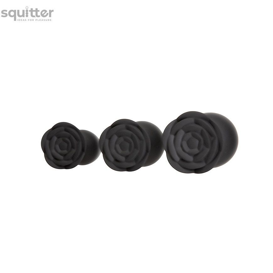Набір силіконових анальних пробок BMS Roses Til&rsquo; Dawn Silicone Anal Plug Kit Starter Kit Black SX3150 - онлайн-сексшоп Сквітер